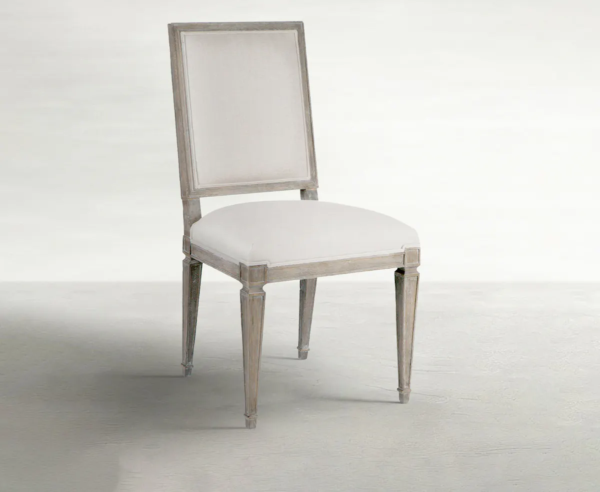 Gabby Home SCH-560-S300-F03 Danielle Oak Square Back Dining Chair - Burnished Sunbrella Linen Dove Gabby Home SCH-560-S300-F03 Danielle Oak Square Back Dining Chair - Burnished Sunbrella Linen Dove