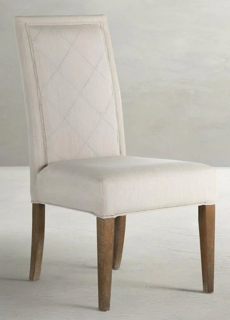 Gabby Home SCH-573-S300-F03 Verona Sunbrella Acrylic Oak Dining Chair – Burnished Linen Dove