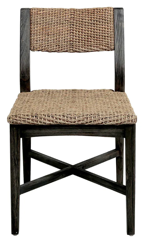 Gabby Home SCH-163210 Richard Rubber Wood Seagrass Mod Curved Side Chair - Dark Brown Gabby Home SCH-163210 Richard Rubber Wood Seagrass Mod Curved Side Chair - Dark Brown