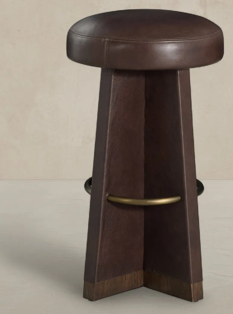 Gabby Home SCH-176010 Plateau Leather Swivel Bar Stool - Dusk Gabby Home SCH-176010 Plateau Leather Swivel Bar Stool - Dusk
