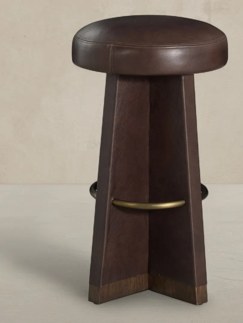 Gabby Home SCH-176010 Plateau Leather Swivel Bar Stool - Dusk Gabby Home SCH-176010 Plateau Leather Swivel Bar Stool - Dusk