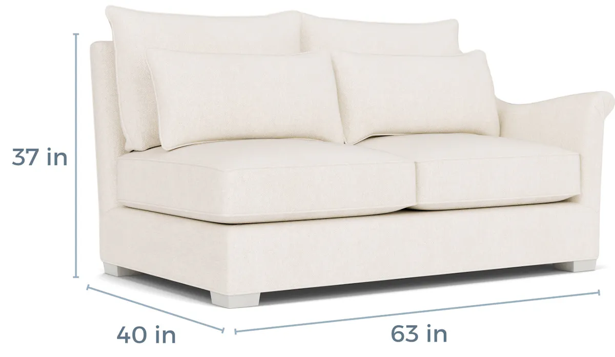 Gabby Home SCH-775 Westley Upholstered Sectional Loveseat, Shallow Seat - Right Facing Gabby Home SCH-775 Westley Upholstered Sectional Loveseat, Shallow Seat - Right Facing