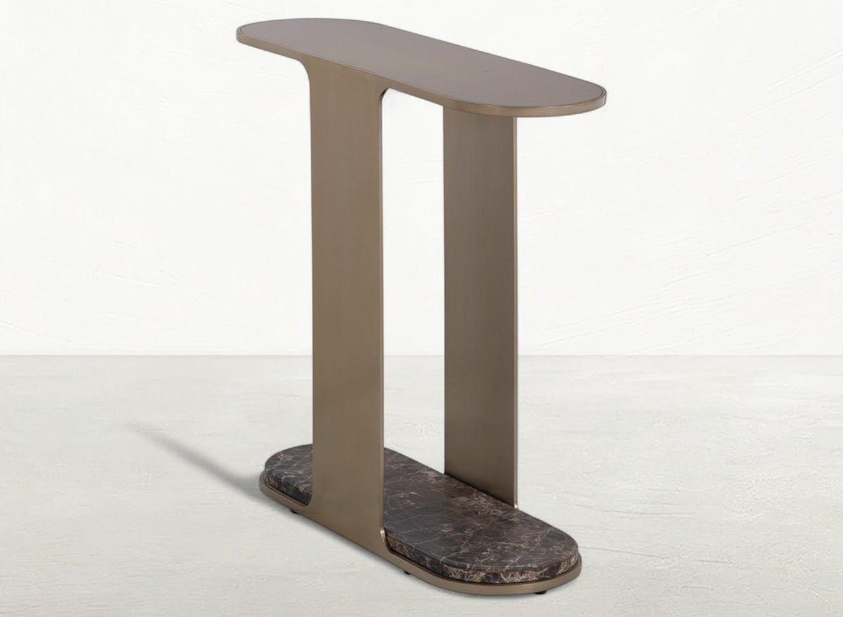 Gabby Home SCH-175943 Cascade Metal Oval Side Table - Dark Emperador Gabby Home SCH-175943 Cascade Metal Oval Side Table - Dark Emperador