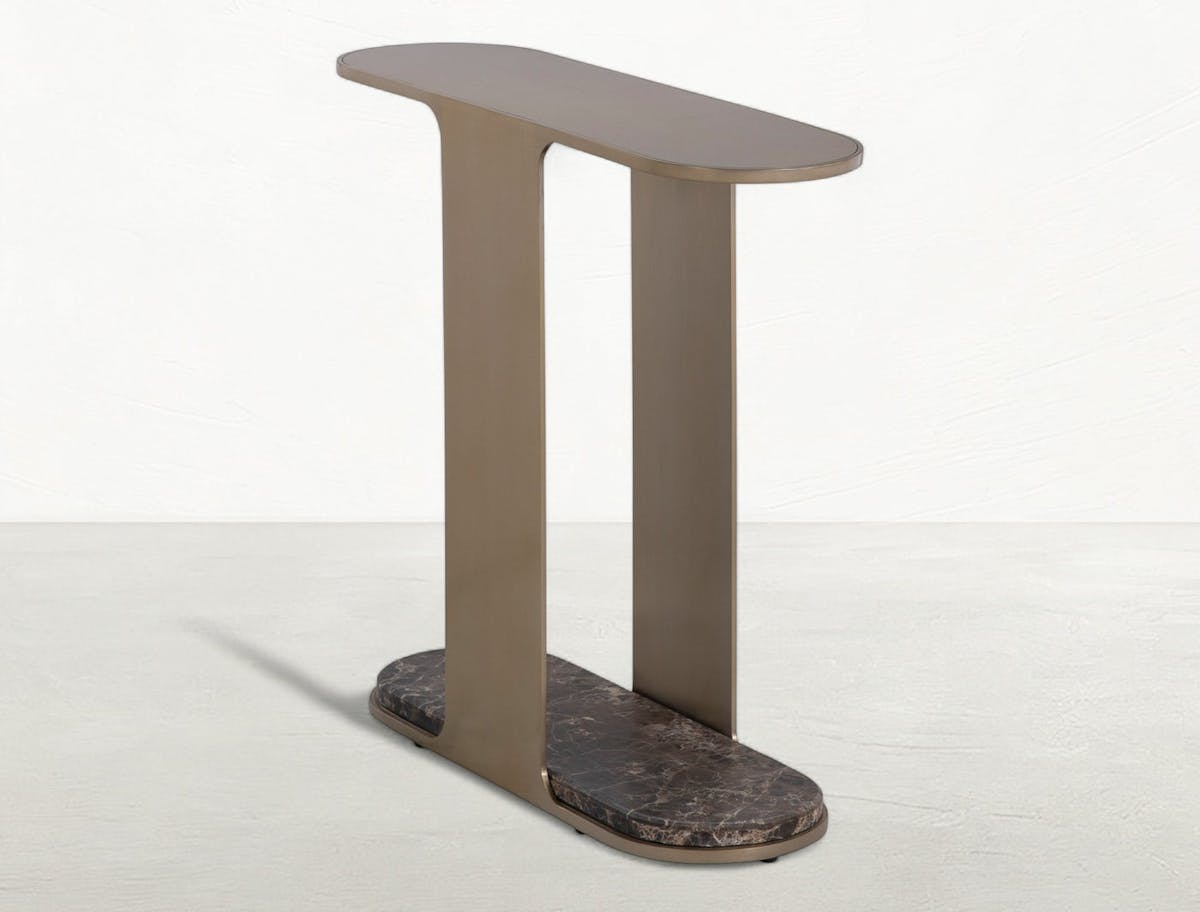 Gabby Home SCH-175943 Cascade Metal Oval Side Table - Dark Emperador Gabby Home SCH-175943 Cascade Metal Oval Side Table - Dark Emperador