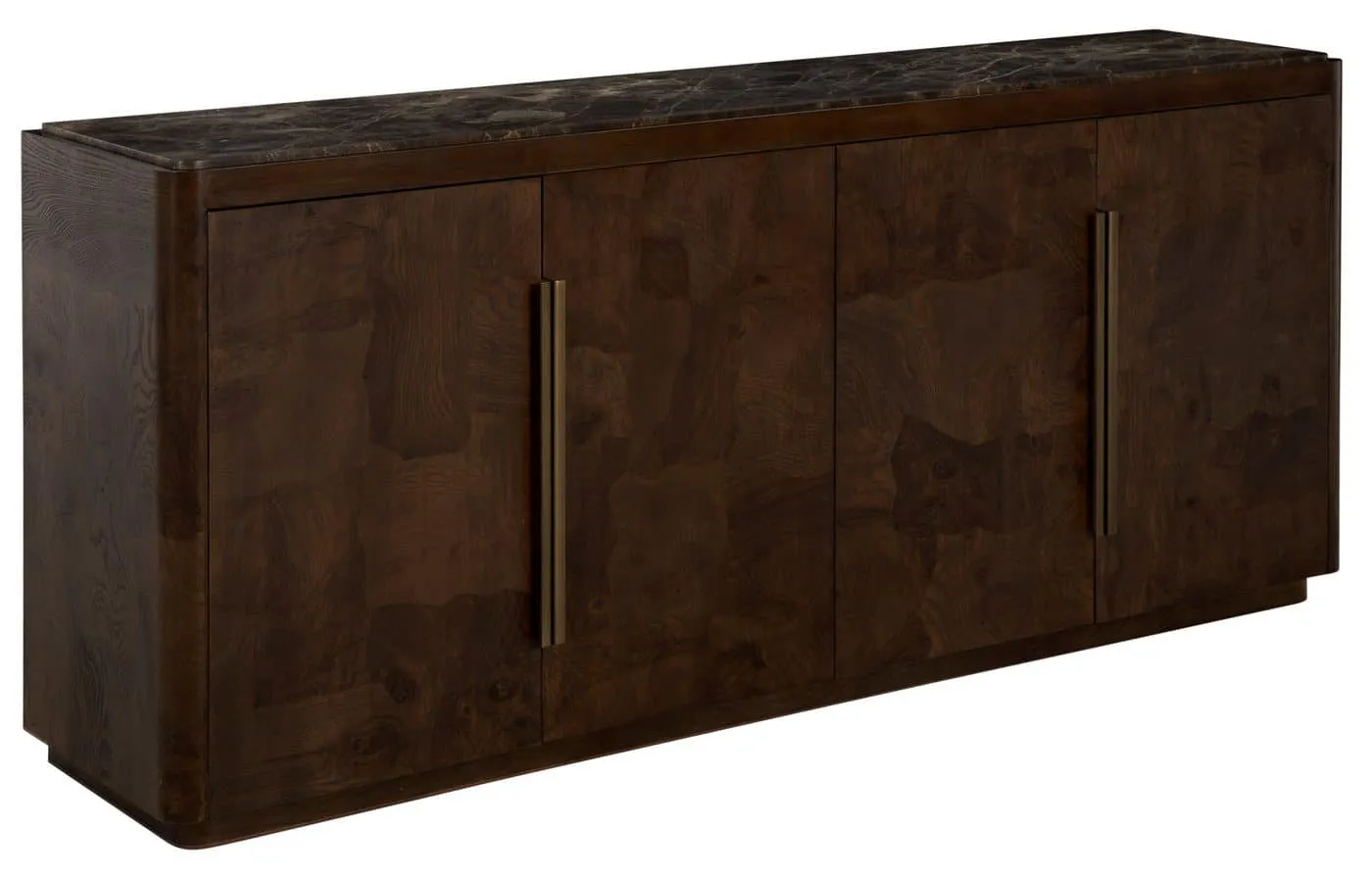 Gabby Home SCH-176052 Summit Ash Burl Sideboard – 2 Shelves, Dusk
