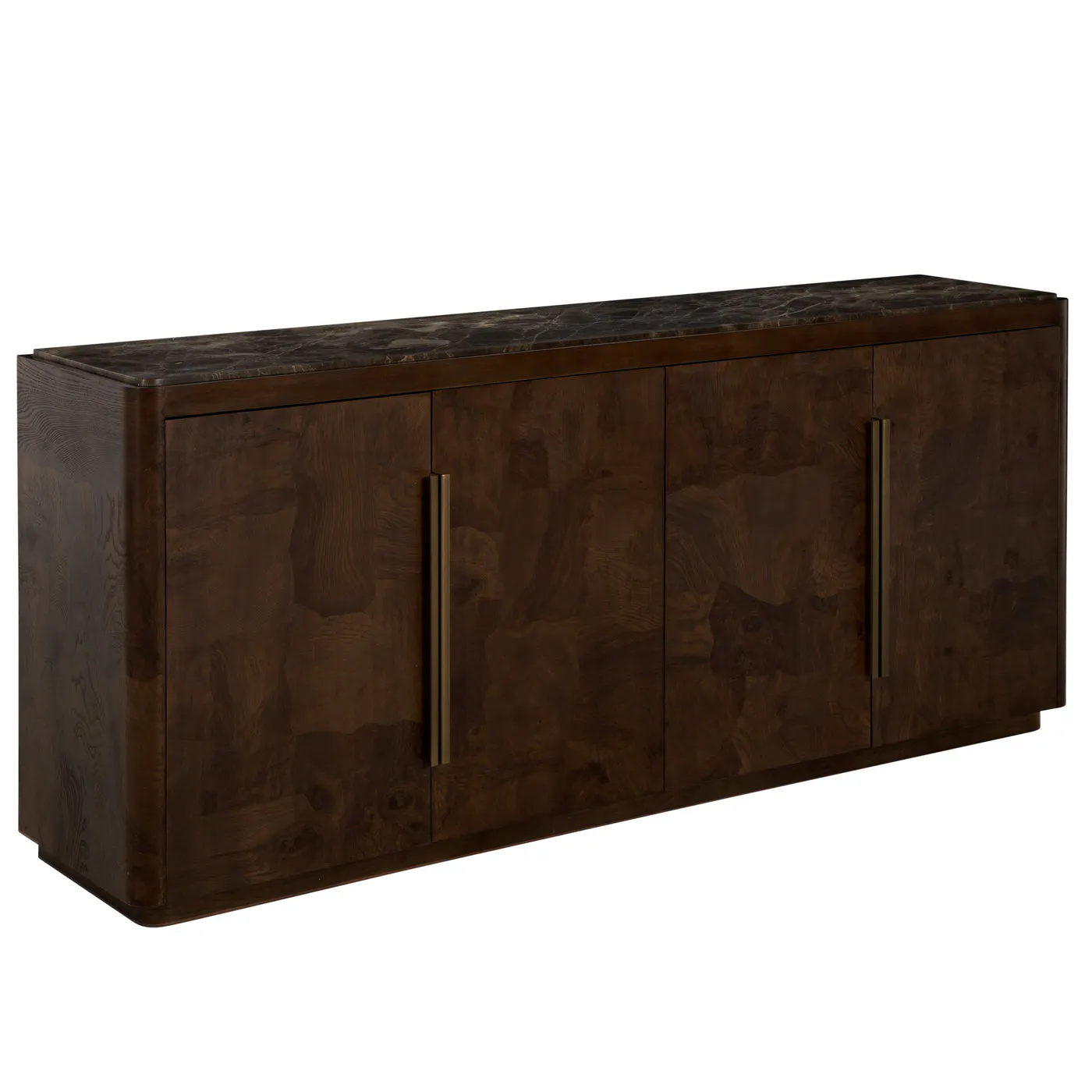 Gabby Home SCH-176052 Summit Ash Burl Sideboard – 2 Shelves, Dusk