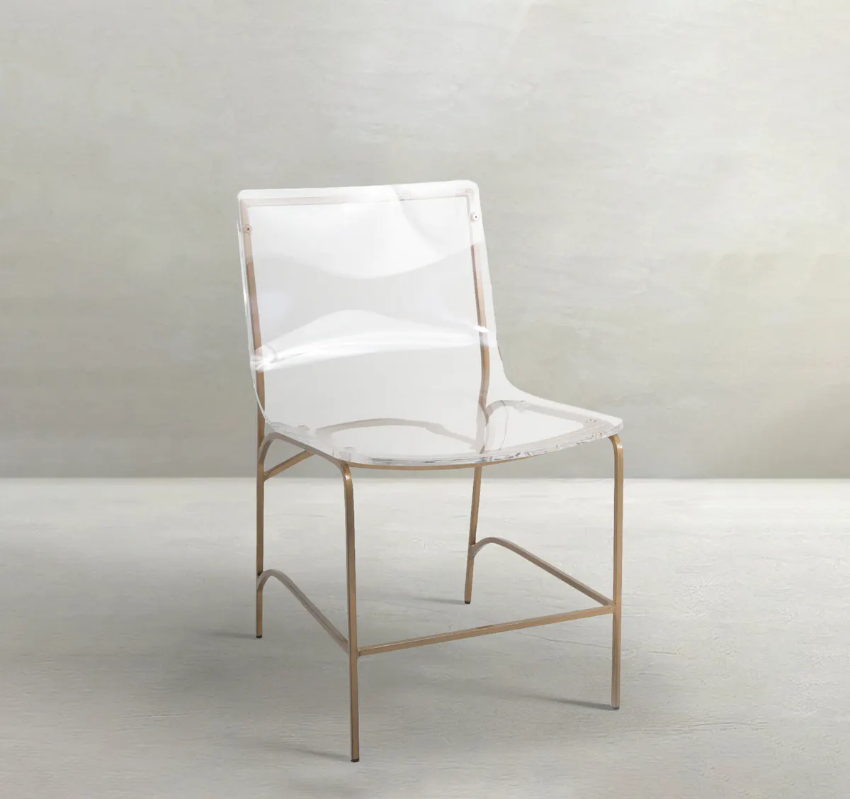 Gabby Home SCH-153000 Penelope Acrylic Iron Armless Dining Chair - Antique Gold Clear Gabby Home SCH-153000 Penelope Acrylic Iron Armless Dining Chair - Antique Gold Clear