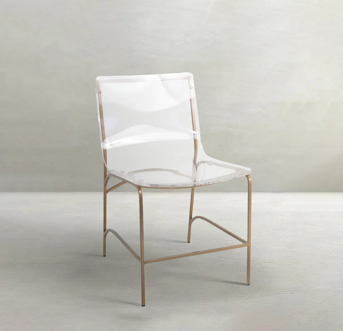 Gabby Home SCH-153000 Penelope Acrylic Iron Armless Dining Chair - Antique Gold Clear Gabby Home SCH-153000 Penelope Acrylic Iron Armless Dining Chair - Antique Gold Clear