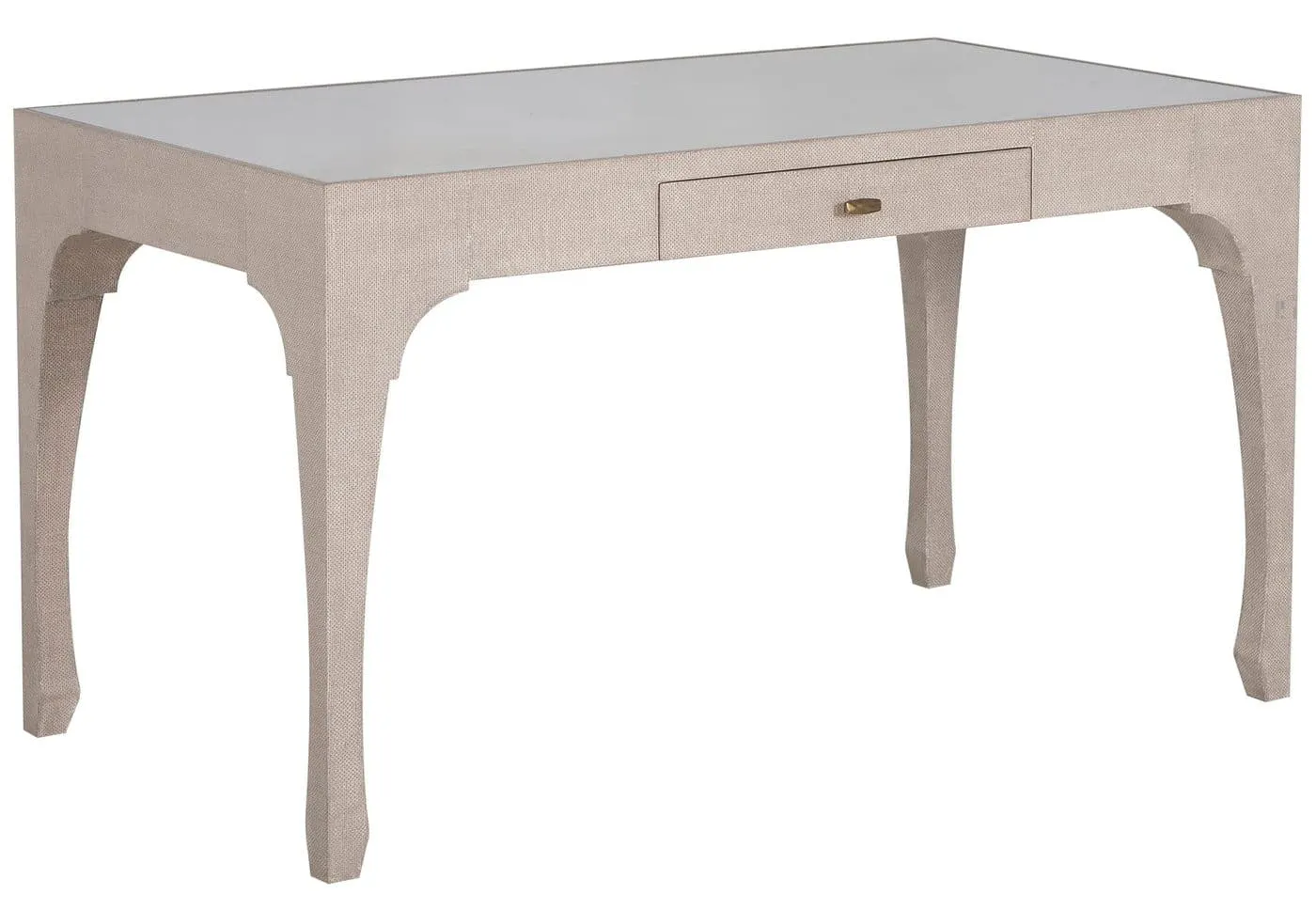 Gabby Home SCH-176056 Vesey Mahogany Wood Desk – 1 Drawers, Whitewashed Raffia