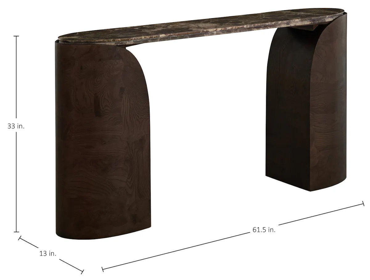 Gabby Home SCH-175956 Summit Ash Burl Oval Legged Console Table - Dusk Gabby Home SCH-175956 Summit Ash Burl Oval Legged Console Table - Dusk