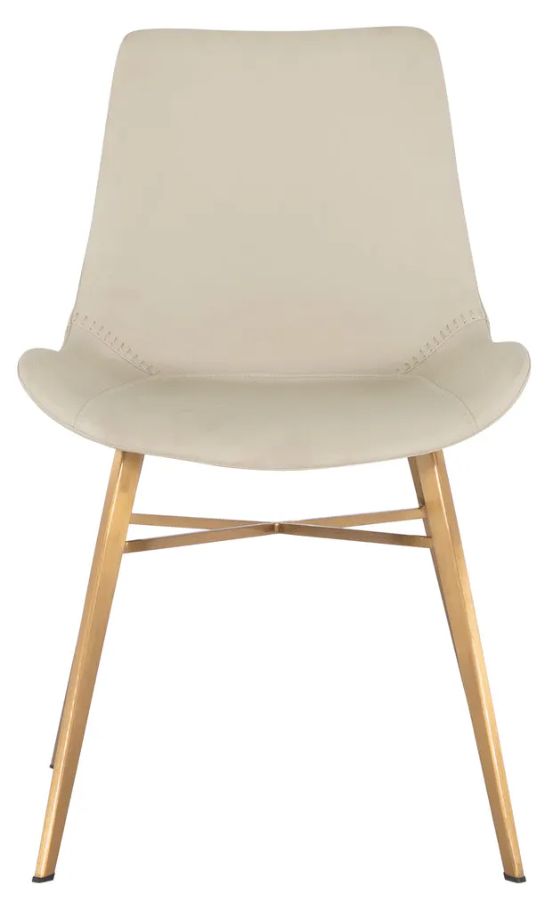 Gabby Home SCH-175623 Hines Faux Leather Stainless Steel Dining Chair - White Gold Gabby Home SCH-175623 Hines Faux Leather Stainless Steel Dining Chair - White Gold