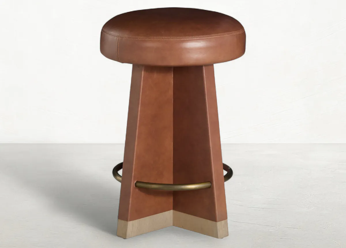 Gabby Home SCH-176002 Plateau Leather Swivel Counter Stool - Dawn Gabby Home SCH-176002 Plateau Leather Swivel Counter Stool - Dawn
