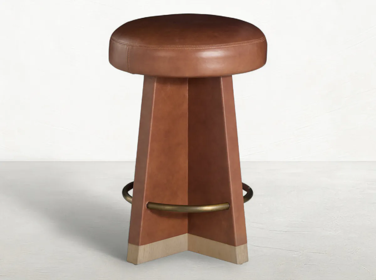 Gabby Home SCH-176002 Plateau Leather Swivel Counter Stool - Dawn Gabby Home SCH-176002 Plateau Leather Swivel Counter Stool - Dawn