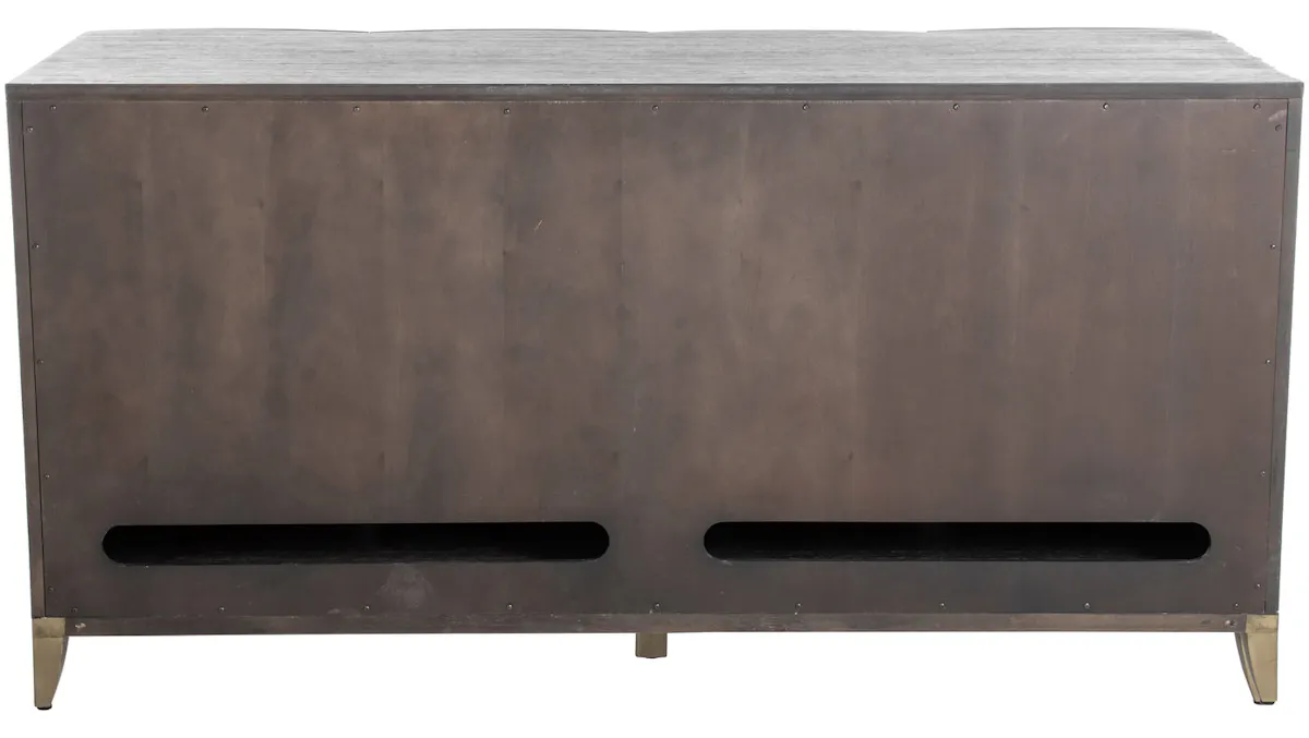 Gabby Home SCH-170185 Pete Mindi Starburst Storage Cabinet - 2 Shelves, Natural Black Gabby Home SCH-170185 Pete Mindi Starburst Storage Cabinet - 2 Shelves, Natural Black
