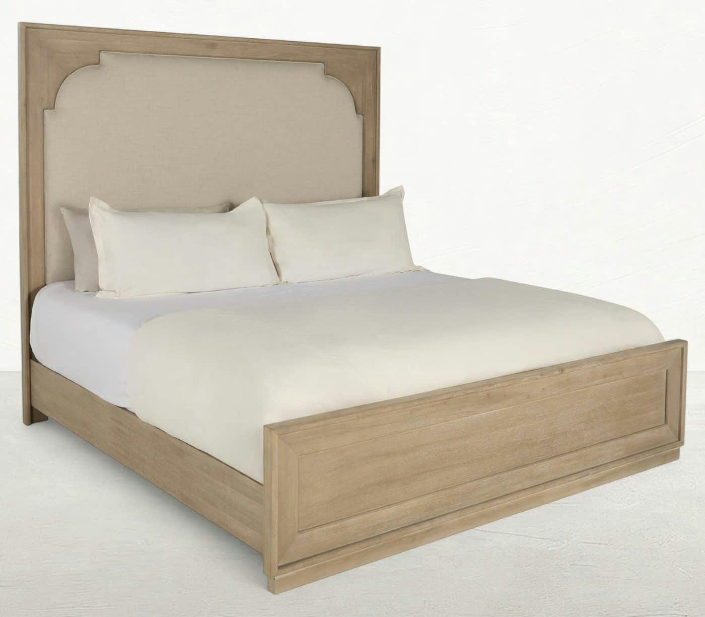 Gabby Home SCH-176079 Windsor Upholstered Mahogany Wood Bed – Queen, Drift