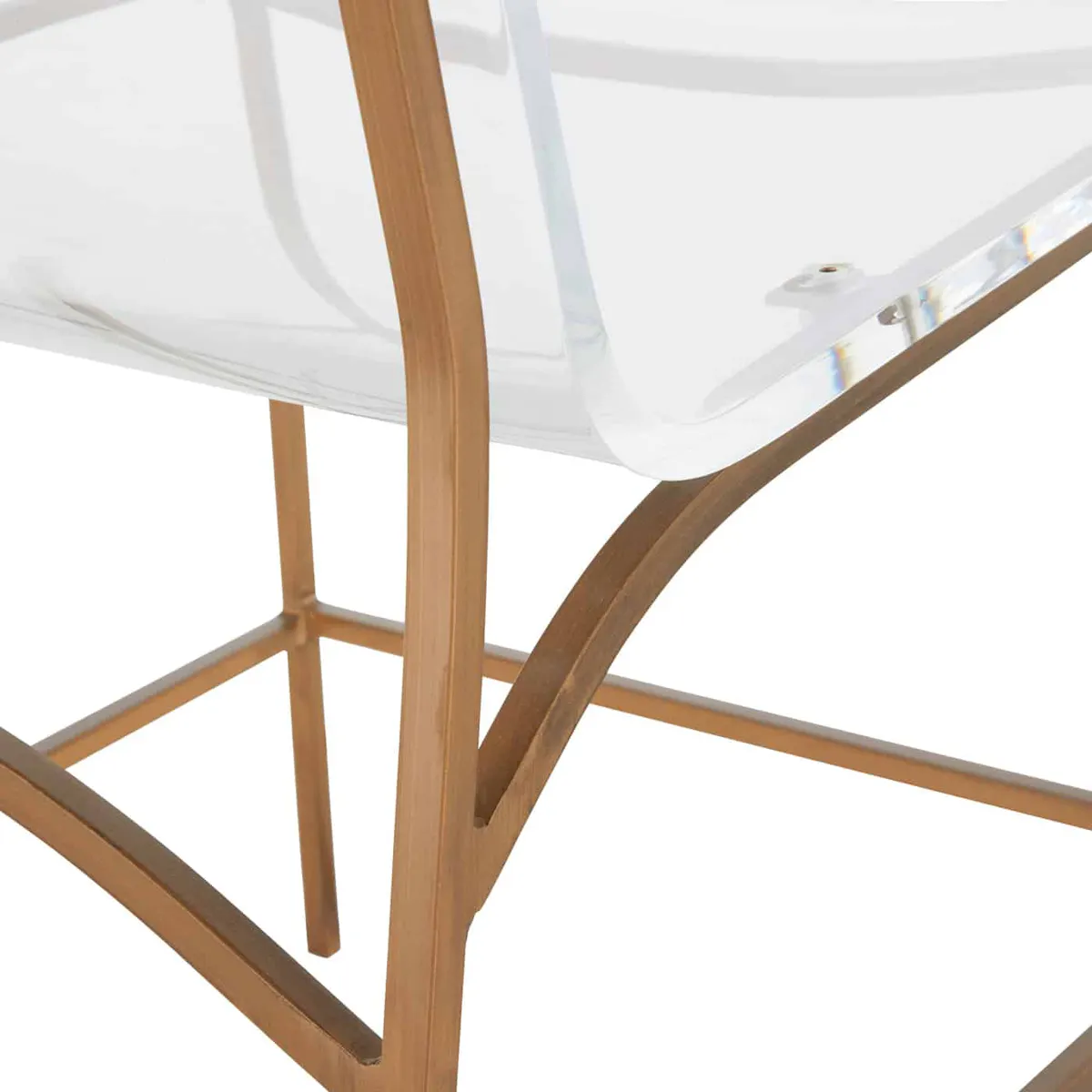 Gabby Home SCH-153000 Penelope Acrylic Iron Armless Dining Chair - Antique Gold Clear Gabby Home SCH-153000 Penelope Acrylic Iron Armless Dining Chair - Antique Gold Clear