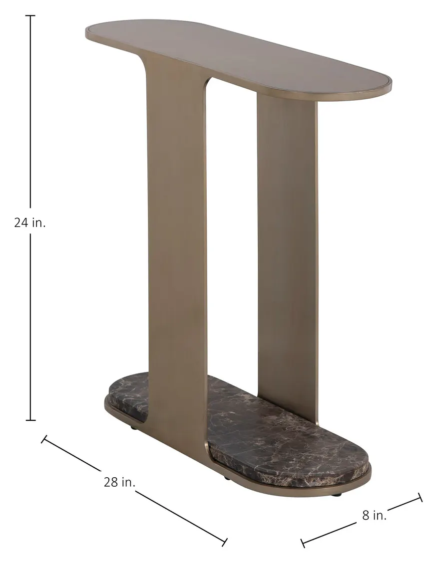 Gabby Home SCH-175943 Cascade Metal Oval Side Table - Dark Emperador Gabby Home SCH-175943 Cascade Metal Oval Side Table - Dark Emperador