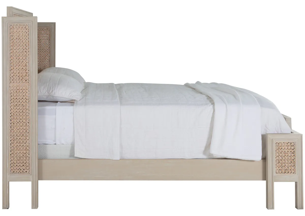 Gabby Home SCH-175593 Camille Natural Rattan Wood Transitional Cane Bed - King, White Ivory Gabby Home SCH-175593 Camille Natural Rattan Wood Transitional Cane Bed - King, White Ivory