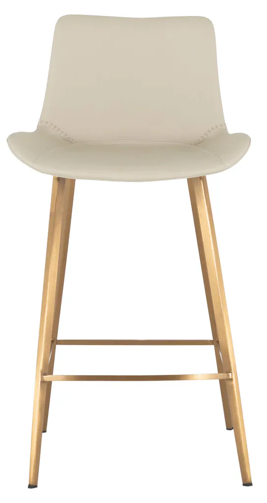 Gabby Home SCH-175622 Hines Faux Leather Stainless Steel Counter Stool - White Gold Gabby Home SCH-175622 Hines Faux Leather Stainless Steel Counter Stool - White Gold