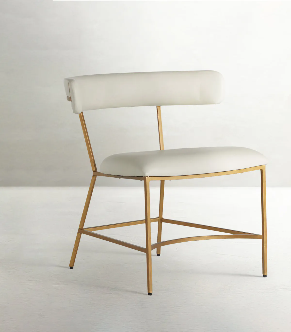 Gabby Home SCH-167085 Matlock Metal Faux Leather Dining Chair - White Antique Gold Gabby Home SCH-167085 Matlock Metal Faux Leather Dining Chair - White Antique Gold
