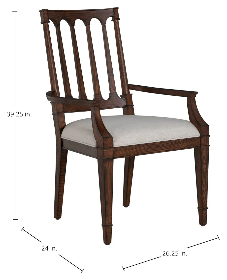 Gabby Home SCH-175994 Mathis Wood Sculpted Back Dining Arm Chair - Rustic Antique Oak Gabby Home SCH-175994 Mathis Wood Sculpted Back Dining Arm Chair - Rustic Antique Oak
