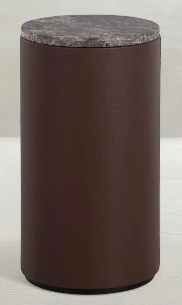 Gabby Home SCH-175939 Washoe Leather Circle Pedestal Drink Table