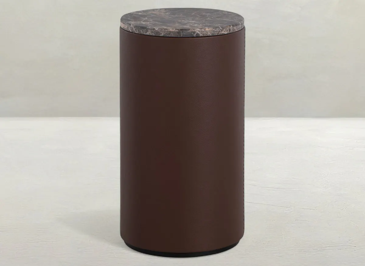 Gabby Home SCH-175939 Washoe Leather Circle Pedestal Drink Table Gabby Home SCH-175939 Washoe Leather Circle Pedestal Drink Table