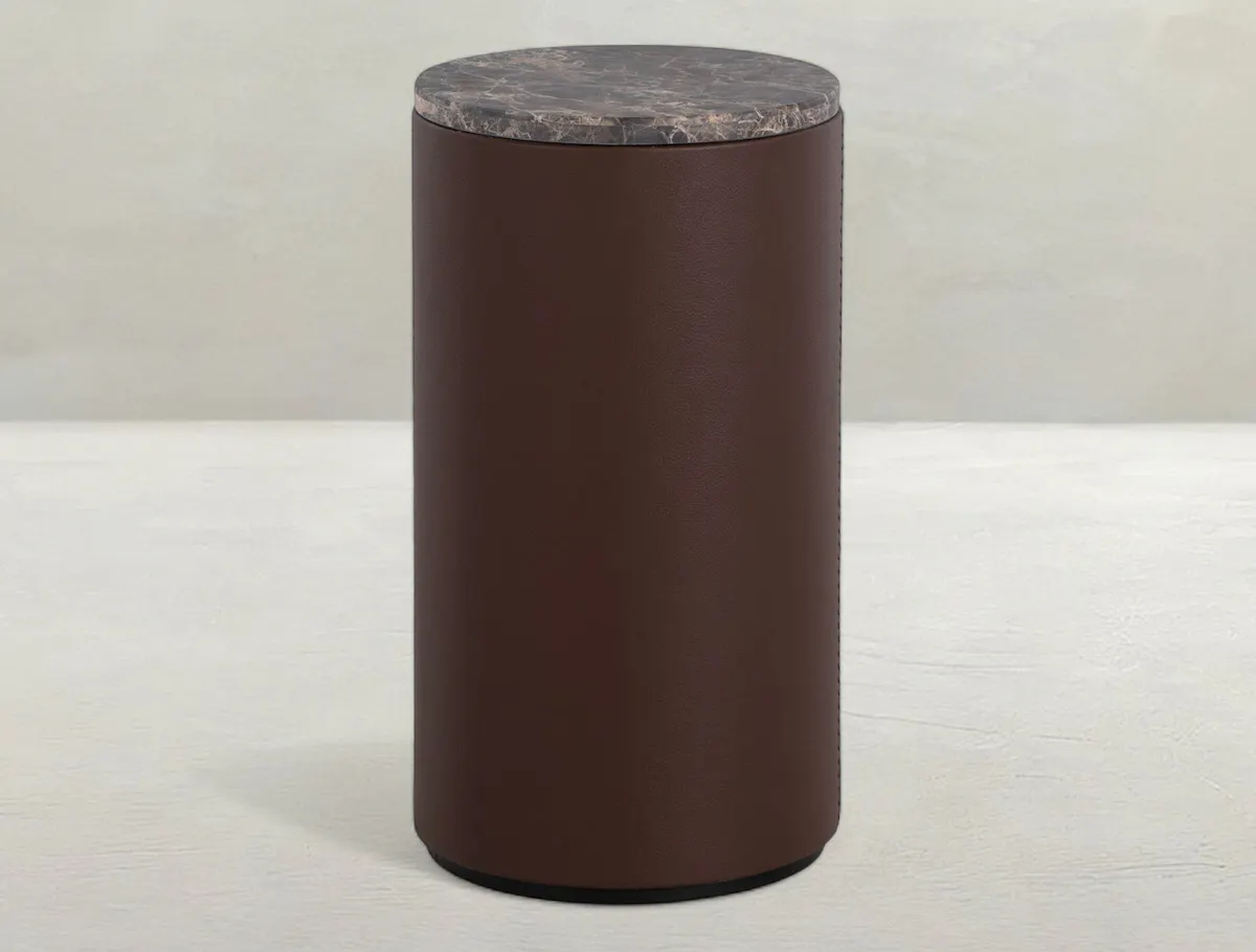 Gabby Home SCH-175939 Washoe Leather Circle Pedestal Drink Table Gabby Home SCH-175939 Washoe Leather Circle Pedestal Drink Table