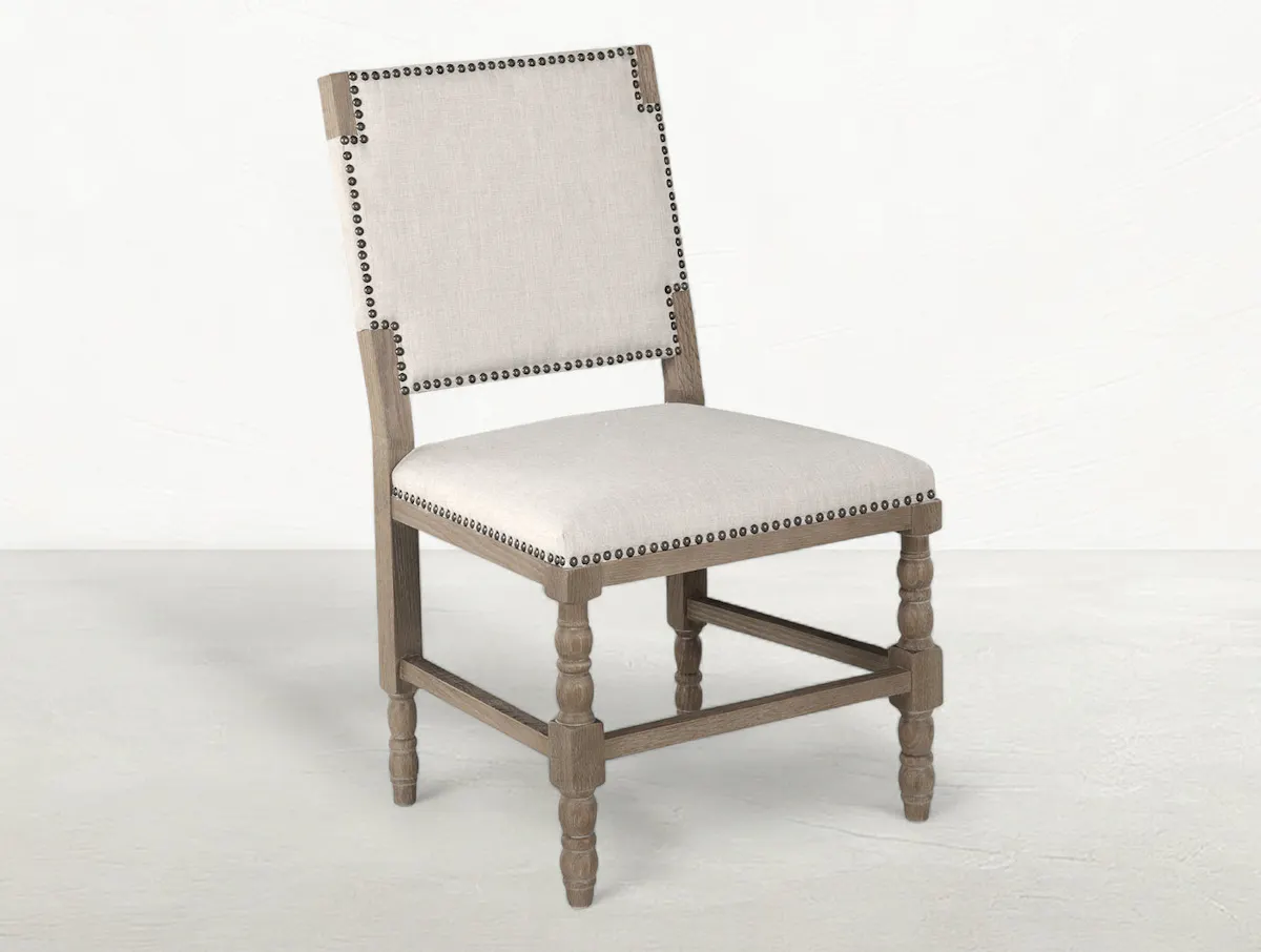 Gabby Home SCH-592-S300-F03 Tyson Sunbrella Acrylic Oak Dining Chair - Burnished Linen Dove Gabby Home SCH-592-S300-F03 Tyson Sunbrella Acrylic Oak Dining Chair - Burnished Linen Dove