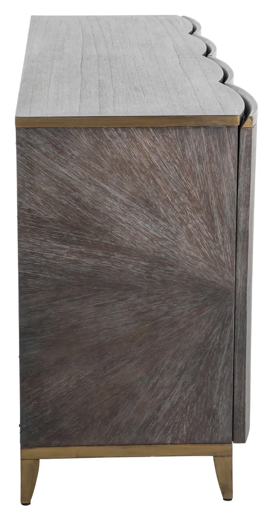 Gabby Home SCH-170185 Pete Mindi Starburst Storage Cabinet - 2 Shelves, Natural Black Gabby Home SCH-170185 Pete Mindi Starburst Storage Cabinet - 2 Shelves, Natural Black
