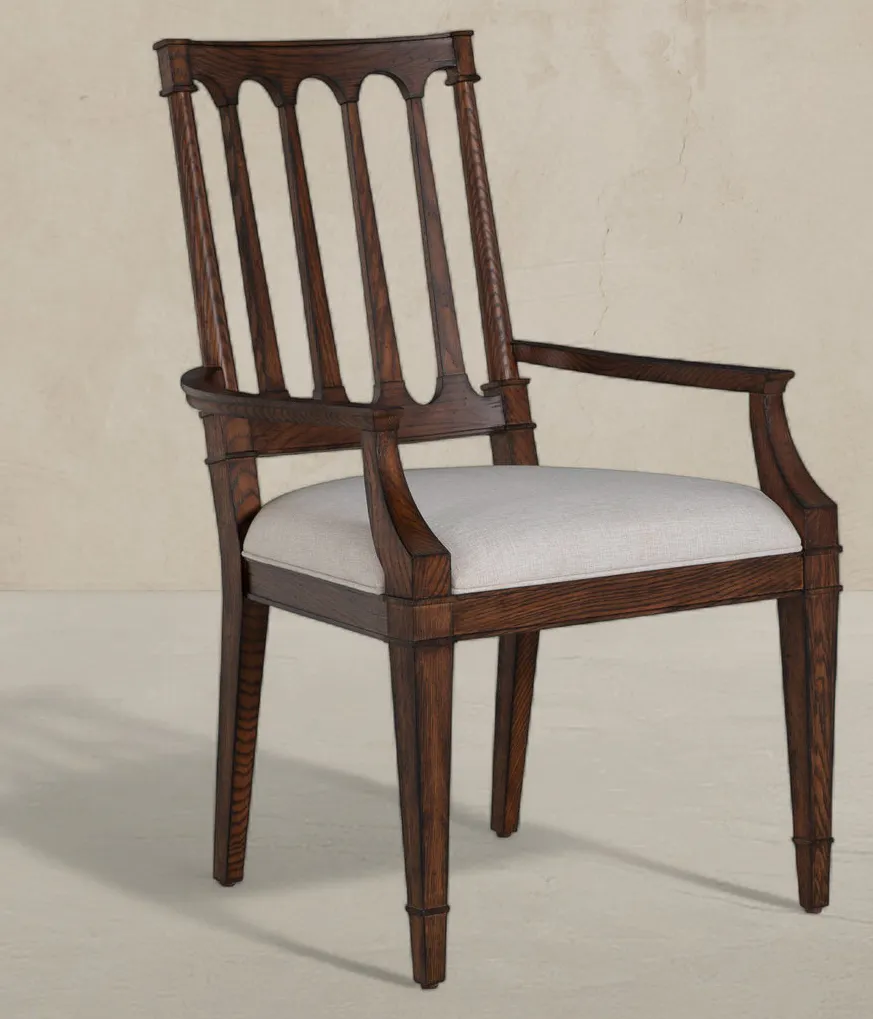 Gabby Home SCH-175994 Mathis Wood Sculpted Back Dining Arm Chair - Rustic Antique Oak Gabby Home SCH-175994 Mathis Wood Sculpted Back Dining Arm Chair - Rustic Antique Oak