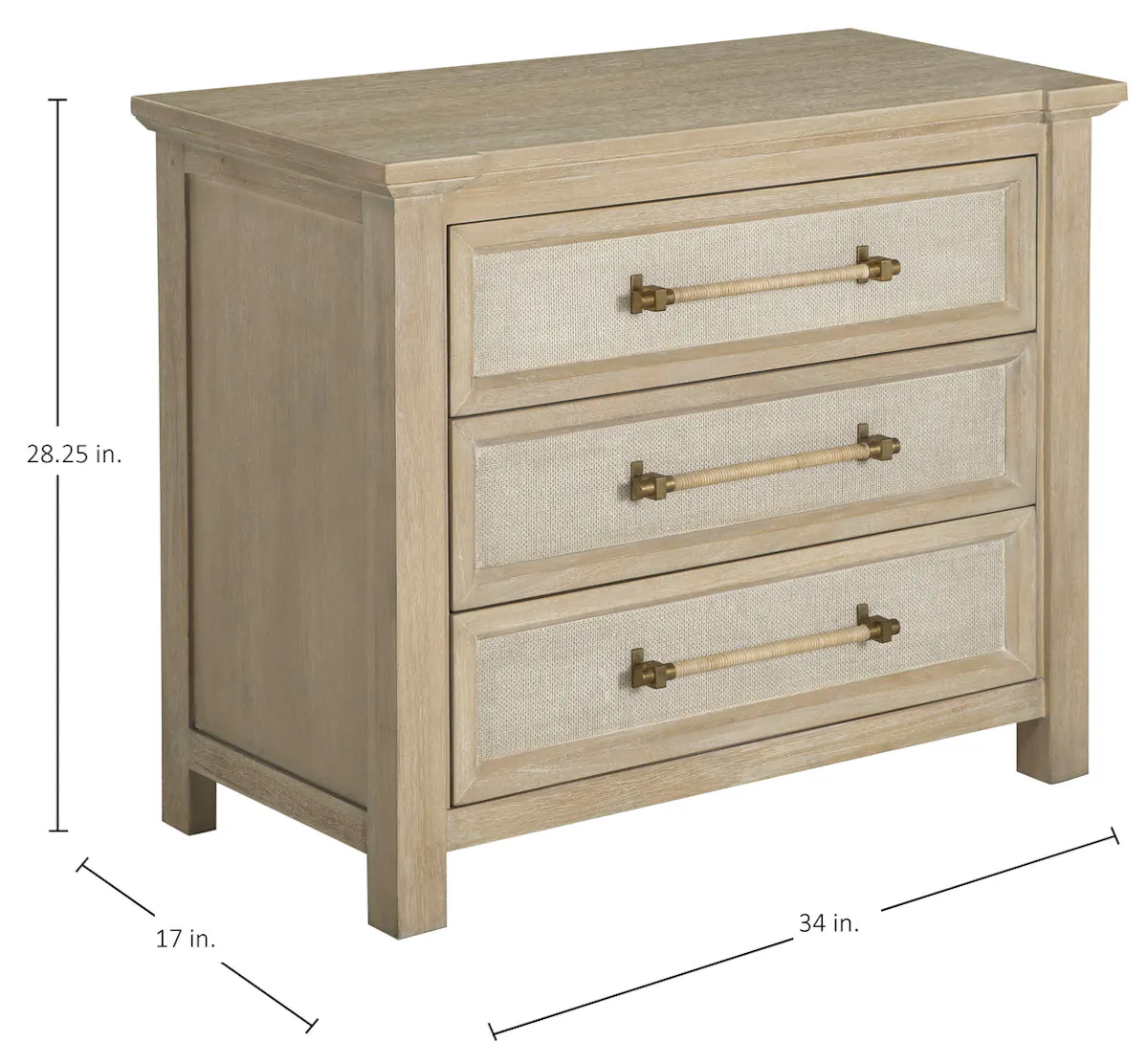Gabby Home SCH-176017 Astwood Mahogany Wood Nightstand - 3 Drawers, Drift Gabby Home SCH-176017 Astwood Mahogany Wood Nightstand - 3 Drawers, Drift