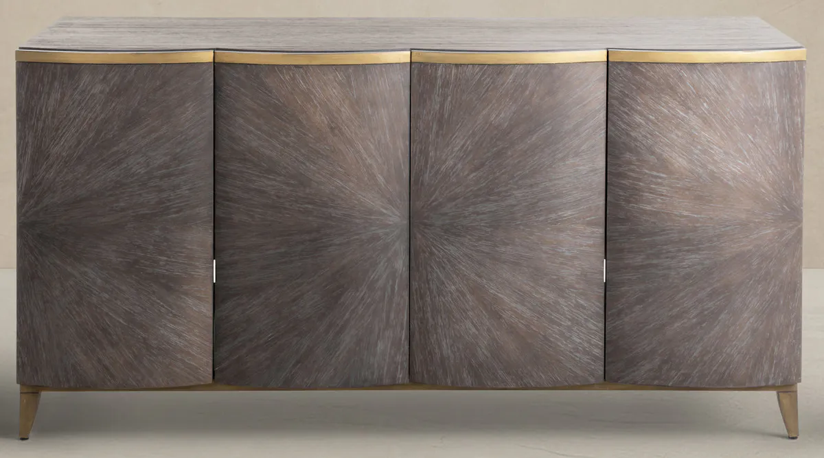 Gabby Home SCH-170185 Pete Mindi Starburst Storage Cabinet - 2 Shelves, Natural Black Gabby Home SCH-170185 Pete Mindi Starburst Storage Cabinet - 2 Shelves, Natural Black