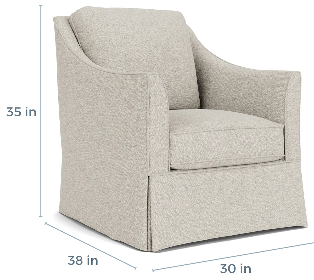Gabby Home SCH-1007 Baldwin Upholstered Swivel Rocker - Swoop Arms Gabby Home SCH-1007 Baldwin Upholstered Swivel Rocker - Swoop Arms
