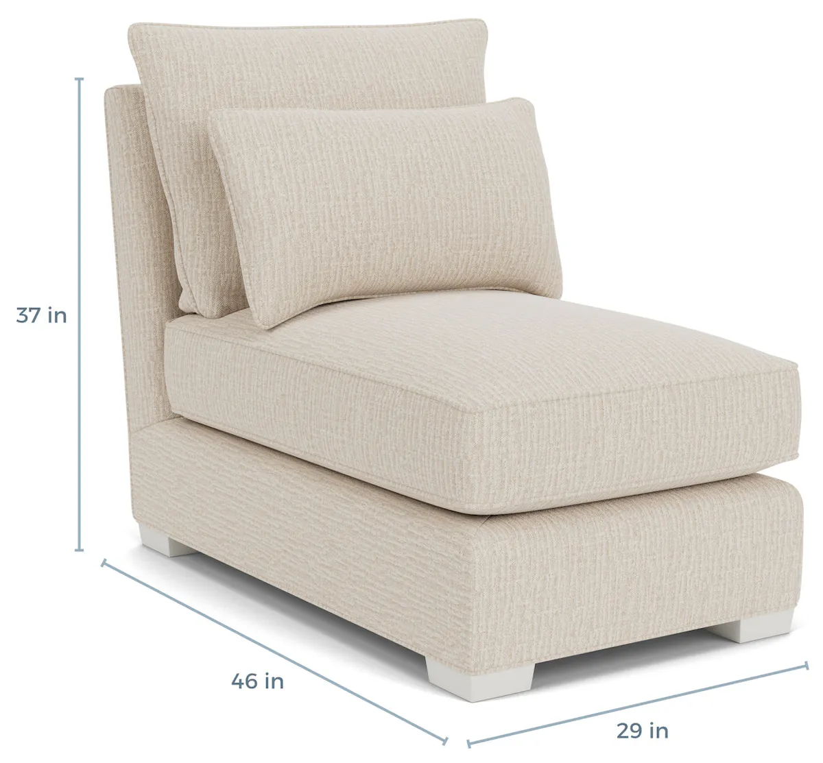 Gabby Home SCH-774 Westley Upholstered Sectional Chair, Deep Seat - Armless Gabby Home SCH-774 Westley Upholstered Sectional Chair, Deep Seat - Armless
