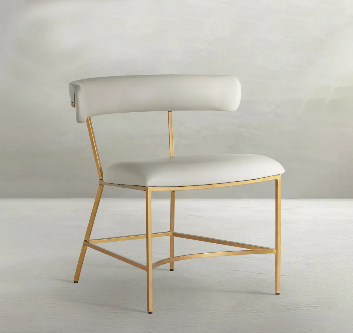 Gabby Home SCH-167080 Mason Faux Leather Metal Dining Chair - Gray Antique Gold Gabby Home SCH-167080 Mason Faux Leather Metal Dining Chair - Gray Antique Gold