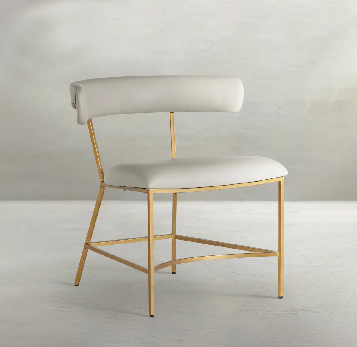 Gabby Home SCH-167080 Mason Faux Leather Metal Dining Chair - Gray Antique Gold Gabby Home SCH-167080 Mason Faux Leather Metal Dining Chair - Gray Antique Gold