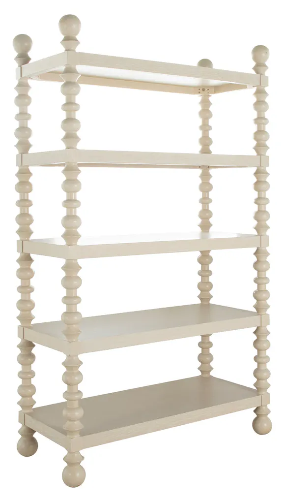 Gabby Home SCH-175890 Natalie Ash Wood Bookcase - 5 Shelves, Cerused White Gabby Home SCH-175890 Natalie Ash Wood Bookcase - 5 Shelves, Cerused White