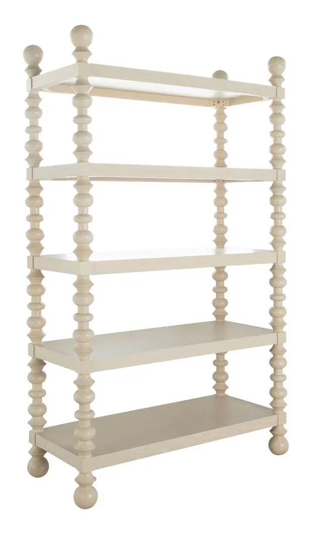 Gabby Home SCH-175890 Natalie Ash Wood Bookcase - 5 Shelves, Cerused White Gabby Home SCH-175890 Natalie Ash Wood Bookcase - 5 Shelves, Cerused White