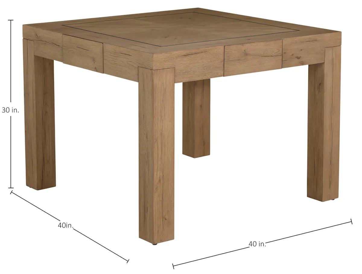 Gabby Home SCH-175970 Highland Oak Square Legged Dining Table - Dawn Gabby Home SCH-175970 Highland Oak Square Legged Dining Table - Dawn