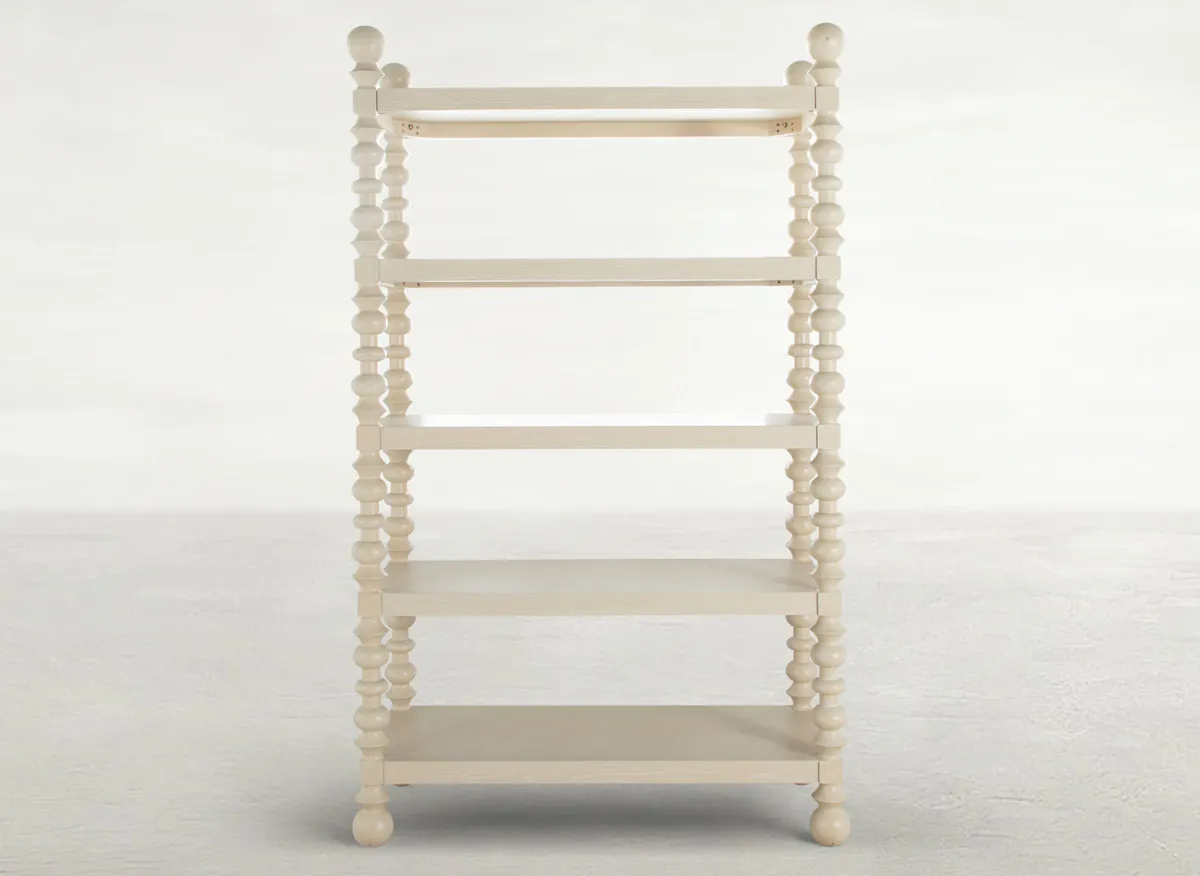 Gabby Home SCH-175890 Natalie Ash Wood Bookcase - 5 Shelves, Cerused White Gabby Home SCH-175890 Natalie Ash Wood Bookcase - 5 Shelves, Cerused White