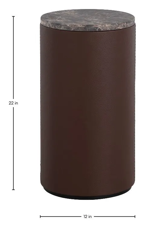 Gabby Home SCH-175939 Washoe Leather Circle Pedestal Drink Table Gabby Home SCH-175939 Washoe Leather Circle Pedestal Drink Table