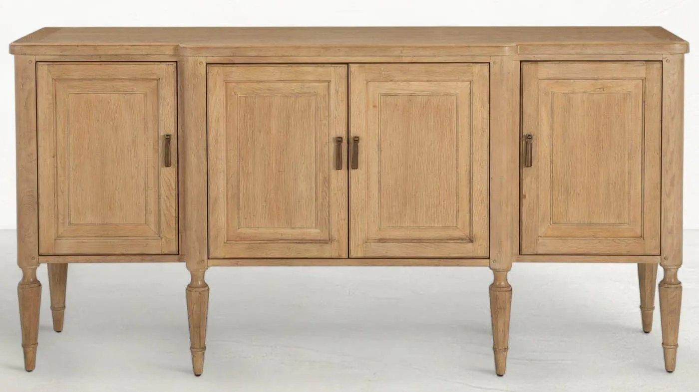 Gabby Home SCH-176050 Mathis Wood Sideboard – 3 Shelves, Rustic French Oak