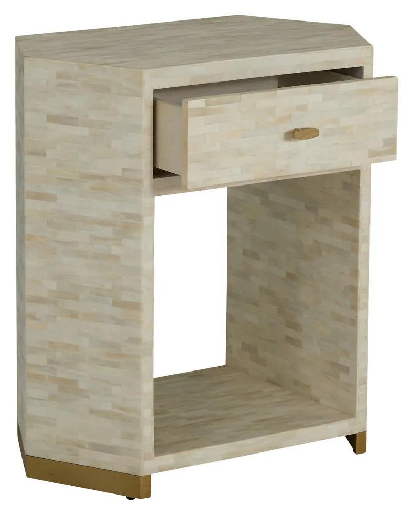 Gabby Home SCH-176033 Windsor Bone Inlay Nightstand - 1 Drawers, Natural Bone Gabby Home SCH-176033 Windsor Bone Inlay Nightstand - 1 Drawers, Natural Bone
