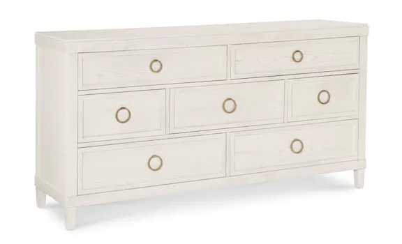 Bassett 2968-0237Z Ventura Dresser Shell White Bassett 2968-0237Z Ventura Dresser Shell White