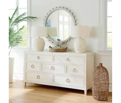 Bassett 2968-0237Z Ventura Dresser Shell White Bassett 2968-0237Z Ventura Dresser Shell White
