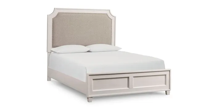 Bassett 2968-K173 Ventura Upholstered Cal King Bed Shell White