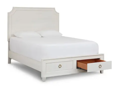 Bassett 2968-KS56 Ventura Panel Queen Storage Bed Shell White Bassett 2968-KS56 Ventura Panel Queen Storage Bed Shell White