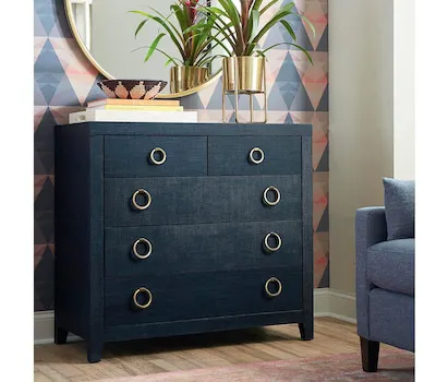 Bassett 6R68-0620Z Ventura Raffia Chest Pacific Blue Bassett 6R68-0620Z Ventura Raffia Chest Pacific Blue