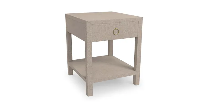Bassett Furniture 6R68-G665Z Ventura Raffia End Table Sand Grey